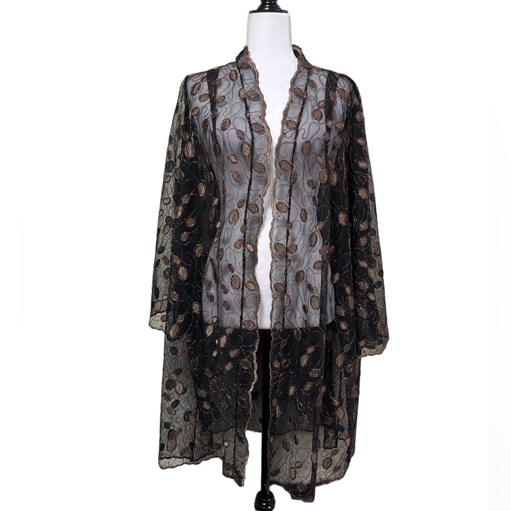 EMBROIDERED Mesh Dress Cardigan / Beach Cover Up